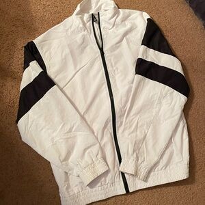 White and Black Retro Style Track Jacket